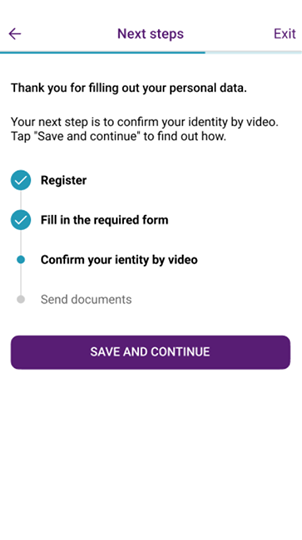 Next steps checklist screen tracking onboarding progress