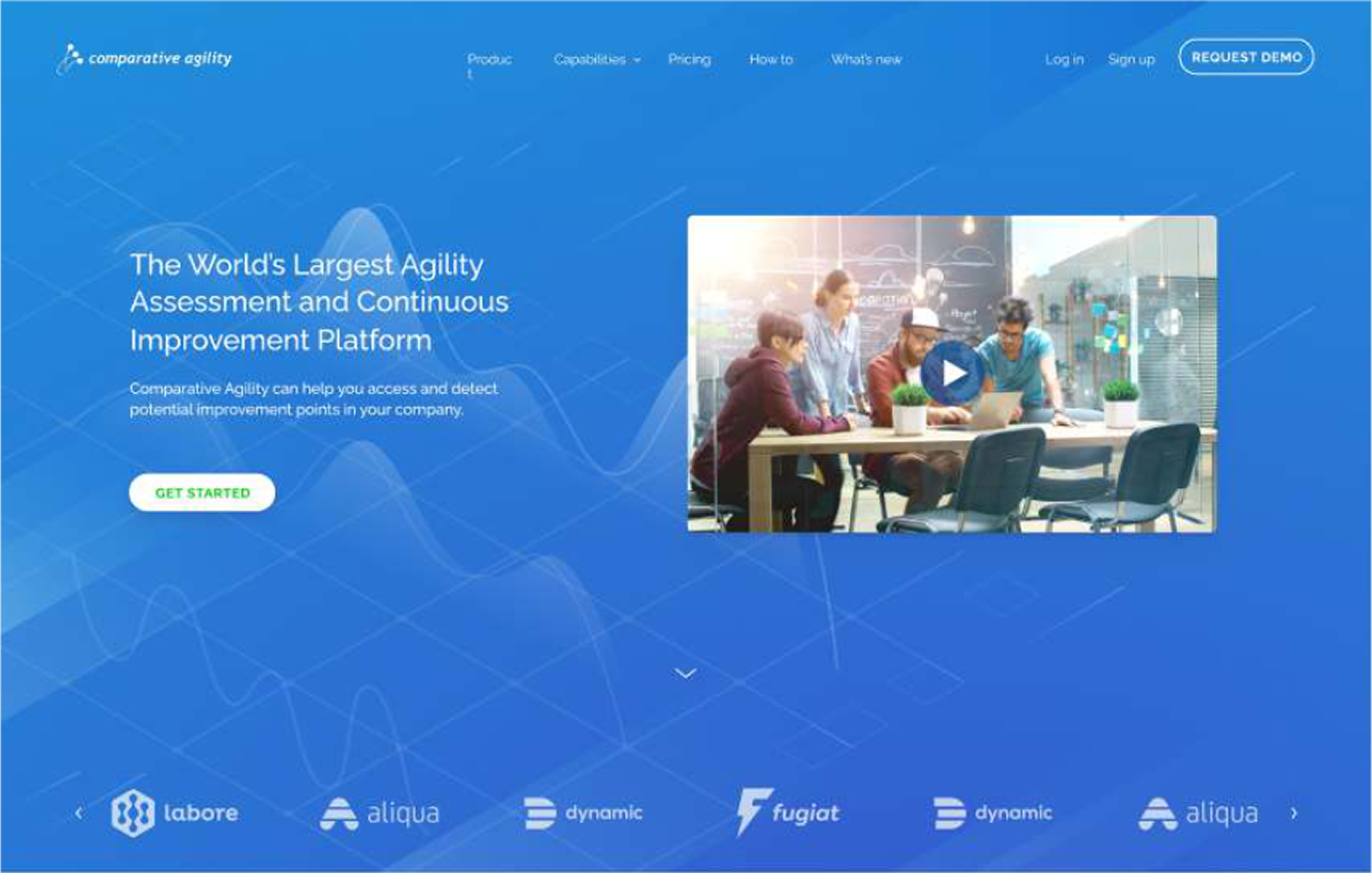Comparative Agility marketing landing page hero section